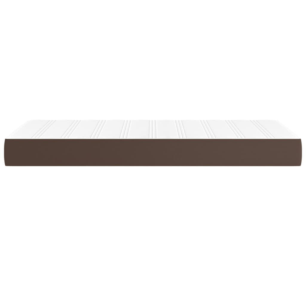 vidaXL Στρώμα με Pocket Springs Καφέ 90x200x20 εκ. Συνθετικό Δέρμα