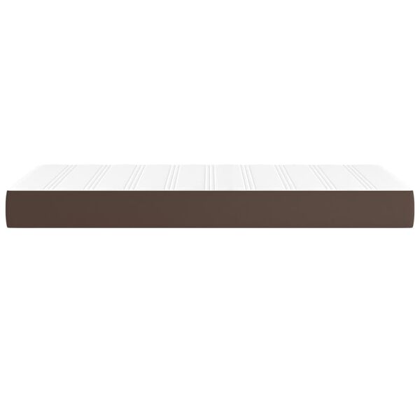 vidaXL Στρώμα με Pocket Springs Καφέ 90x200x20 εκ. Συνθετικό Δέρμα