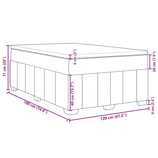 vidaXL Κρεβάτι Boxspring με Στρώμα Taupe 120x190 εκ. Υφασμάτινο