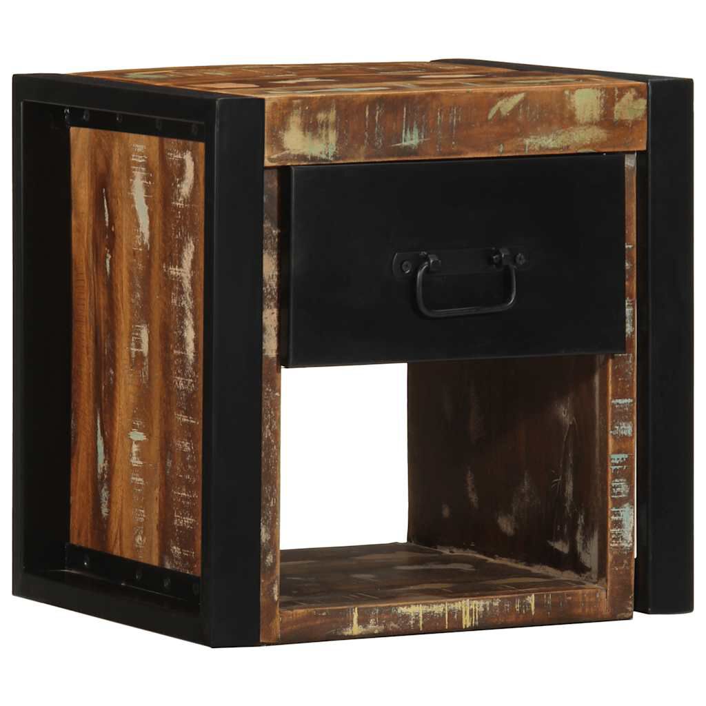 vidaXL Κομοδίνο Πολύχρωμο 40x35x40 cm Στερεό ξύλο αναγεννημένο