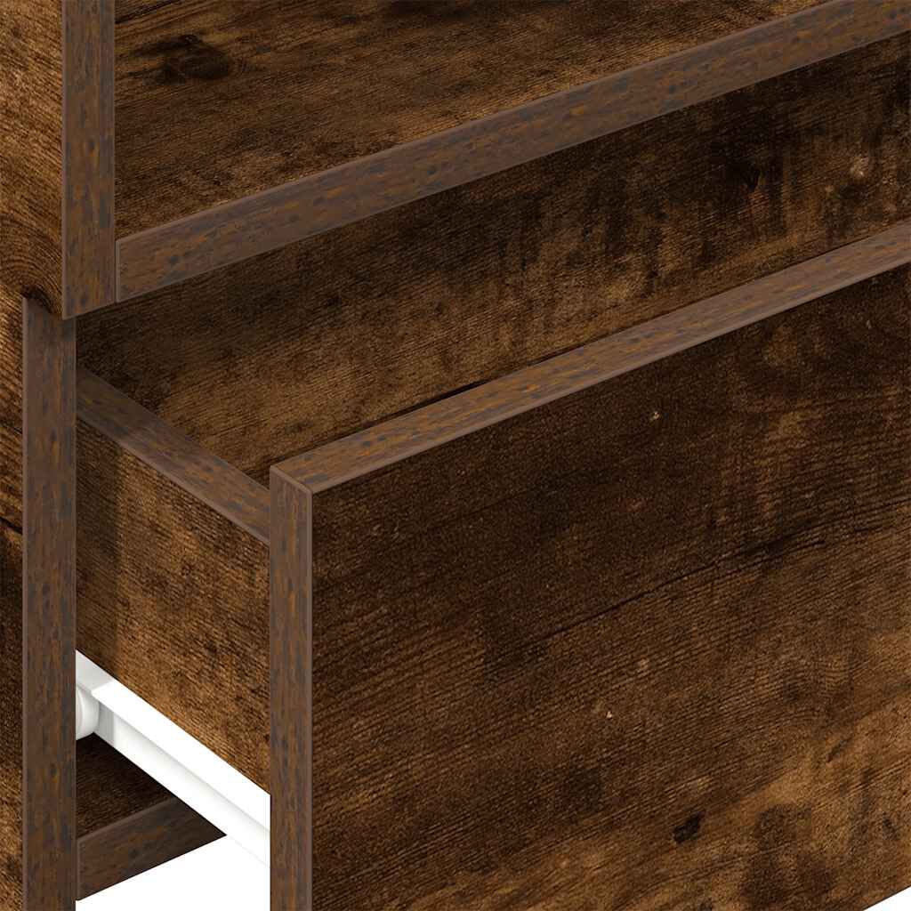 vidaXL Κομοδίνα Επιτοίχια 2 τεμ. Καπνιστή Δρυς 45x26x28,5 εκ.