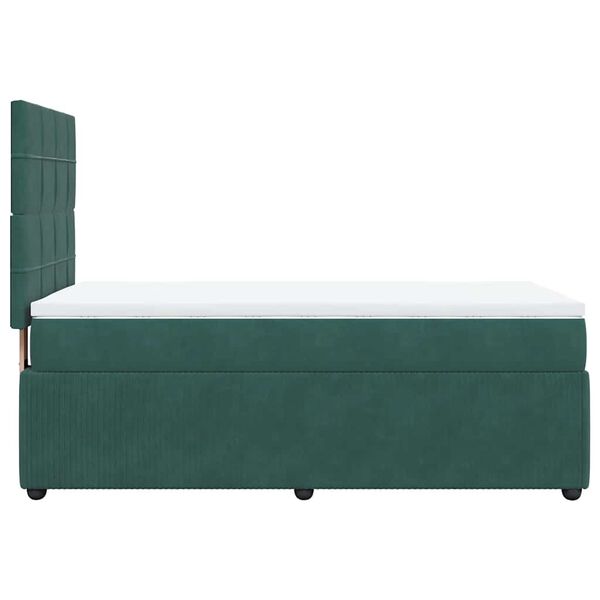 vidaXL Κρεβάτι Boxspring με Στρώμα Σκούρο Πράσινο 80x200 εκ. Βελούδινο
