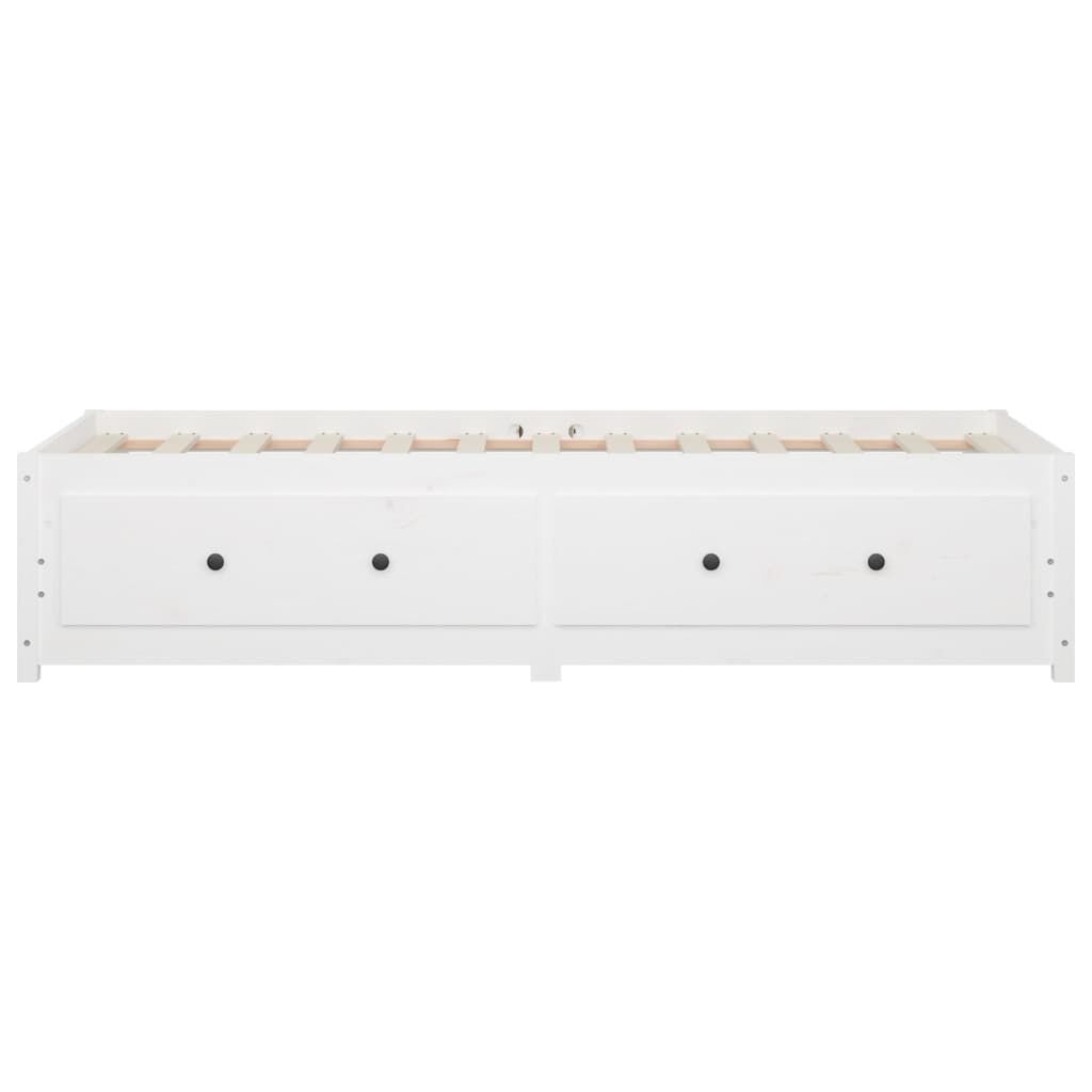vidaXL Κρεβάτι ημέρας χωρίς στρώμα Λευκό 75x190 cm Στερεό ξύλο πεύκο