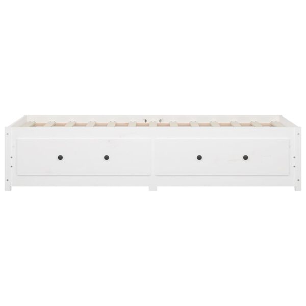 vidaXL Κρεβάτι ημέρας χωρίς στρώμα Λευκό 75x190 cm Στερεό ξύλο πεύκο
