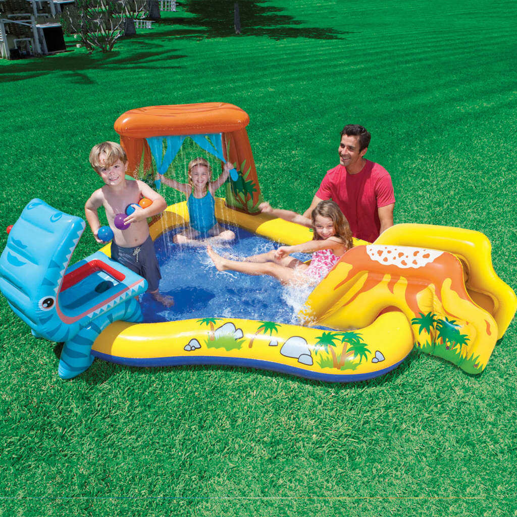Intex Φουσκωτή Πισίνα Dinosaur Play Center 249x191x109 εκ. 57444NP