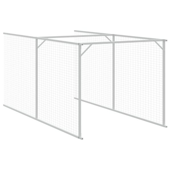 vidaXL Σπιτάκι Σκύλου με Αυλή Ανθρακί 110x609x110 εκ. Γαλβαν. Χάλυβας