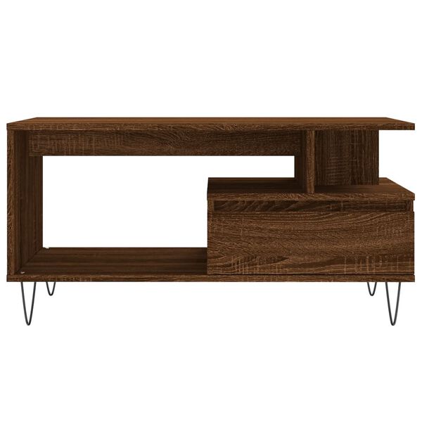 vidaXL Τραπεζάκι Σαλονιού Καφέ Δρυς 90x49x45 εκ. Επεξεργασμ. Ξύλο