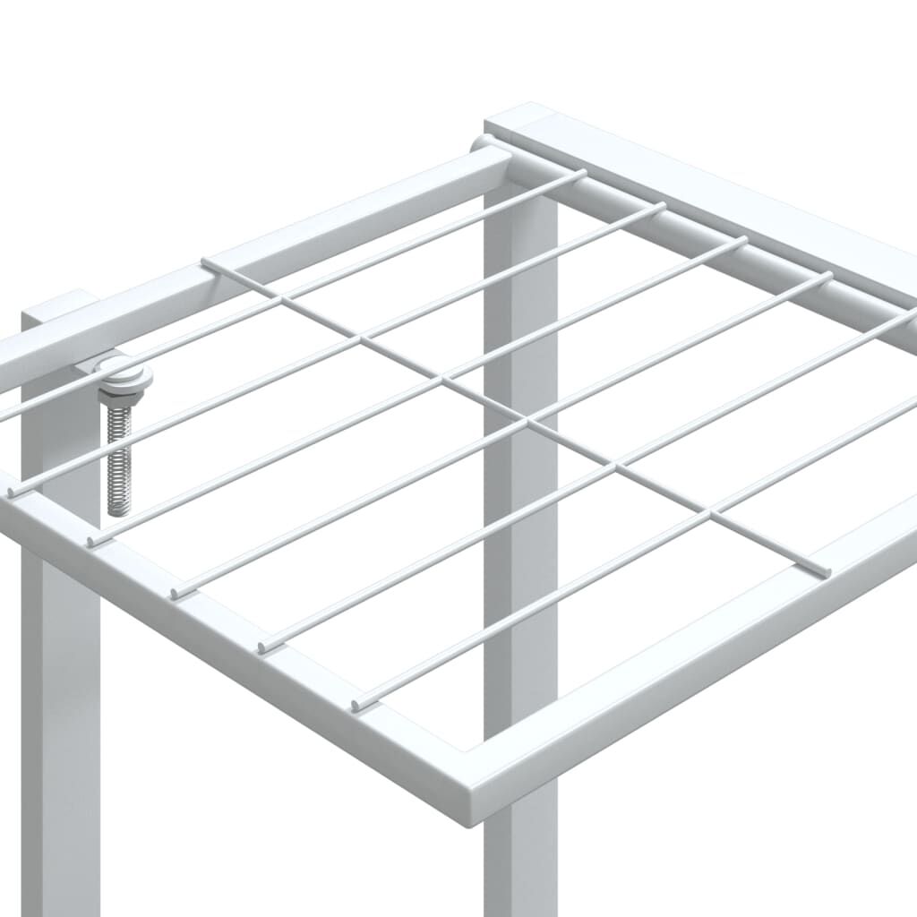 vidaXL Βάση Λουλουδιών με Ρόδες 94,5 x 24,5 x 91,5 εκ. Λευκή Σιδερένια