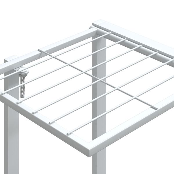 vidaXL Βάση Λουλουδιών με Ρόδες 94,5 x 24,5 x 91,5 εκ. Λευκή Σιδερένια