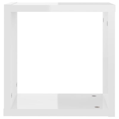 vidaXL Ράφια Κύβοι Τοίχου 6 τεμ. Γυαλιστερό Λευκό 30 x 15 x 30 εκ.