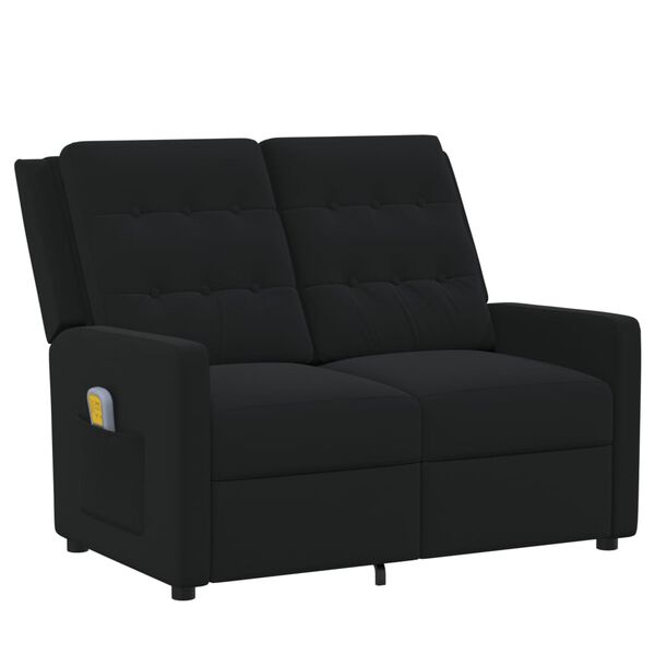 vidaXL Πολυθρόνα Μασάζ Διθέσια Ανακλινόμενη Μαύρη Υφασμάτινη