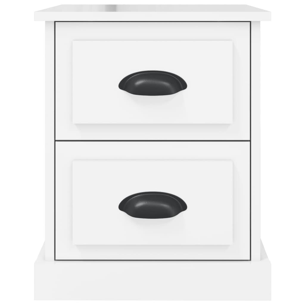 vidaXL Κομοδίνο Γυαλ. Λευκό 39x39x47,5 εκ. από Επεξεργασμένο Ξύλο