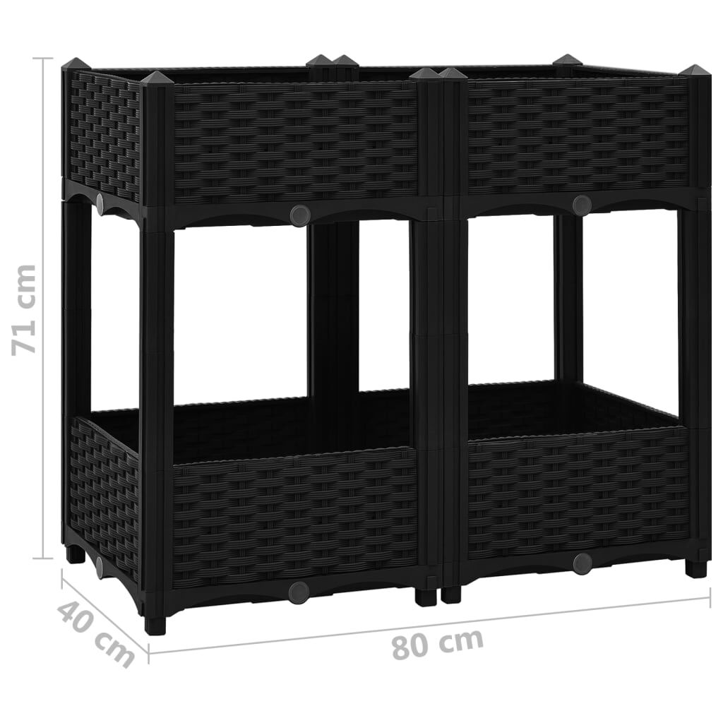 vidaXL Ζαρντινιέρα 80 x 40 x 71 εκ. από Πολυπροπυλένιο