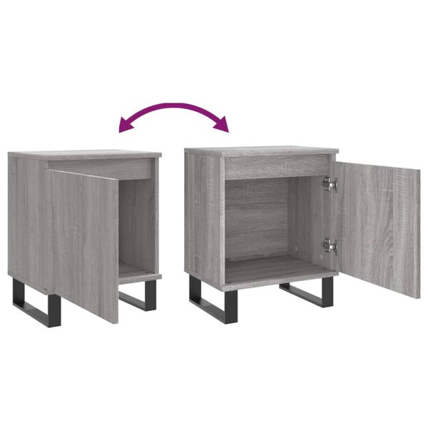 vidaXL Κομοδίνα 2 τεμ. Sonoma Γκρι 40x30x50 εκ. από Επεξεργασμένο Ξύλο