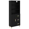 vidaXL Highboard &Mu;&alpha;ύ&rho;&eta; &Omicron;&xi;&upsilon;ά 69,5 x 34 x 180 &epsilon;&kappa;. &Epsilon;&pi;&epsilon;&xi;&epsilon;&rho;&gamma;&alpha;&sigma;&mu;έ&nu;&omicron; &xi;ύ&lambda;&omicron;