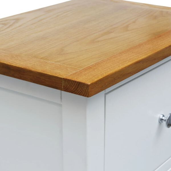 vidaXL Κομοδίνο 36 x 30 x 47 εκ. από Μασίφ Ξύλο Δρυός