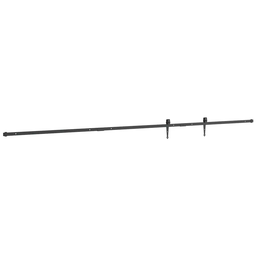 vidaXL Κιτ συρόμενης πόρτας γραφείου 244 cm από ανθρακούχο χάλυβα