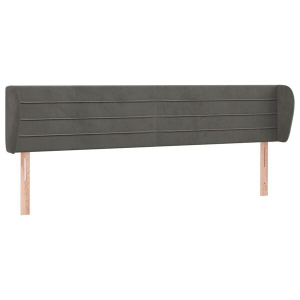 vidaXL Κεφαλάρι με Πτερύγια Σκούρο Γκρι 163x23x78/88 εκ. Βελούδινο
