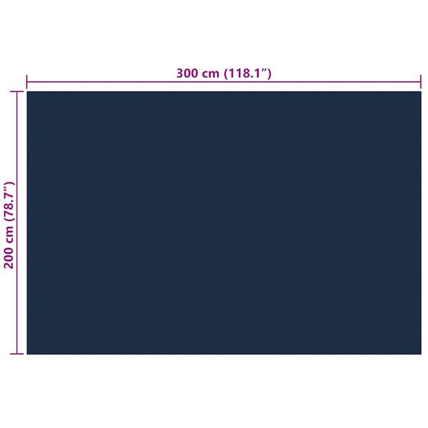 vidaXL Κάλυμμα Πισίνας Ηλιακό Μαύρο/Μπλε 300x200 εκ. από Πολυαιθυλένιο