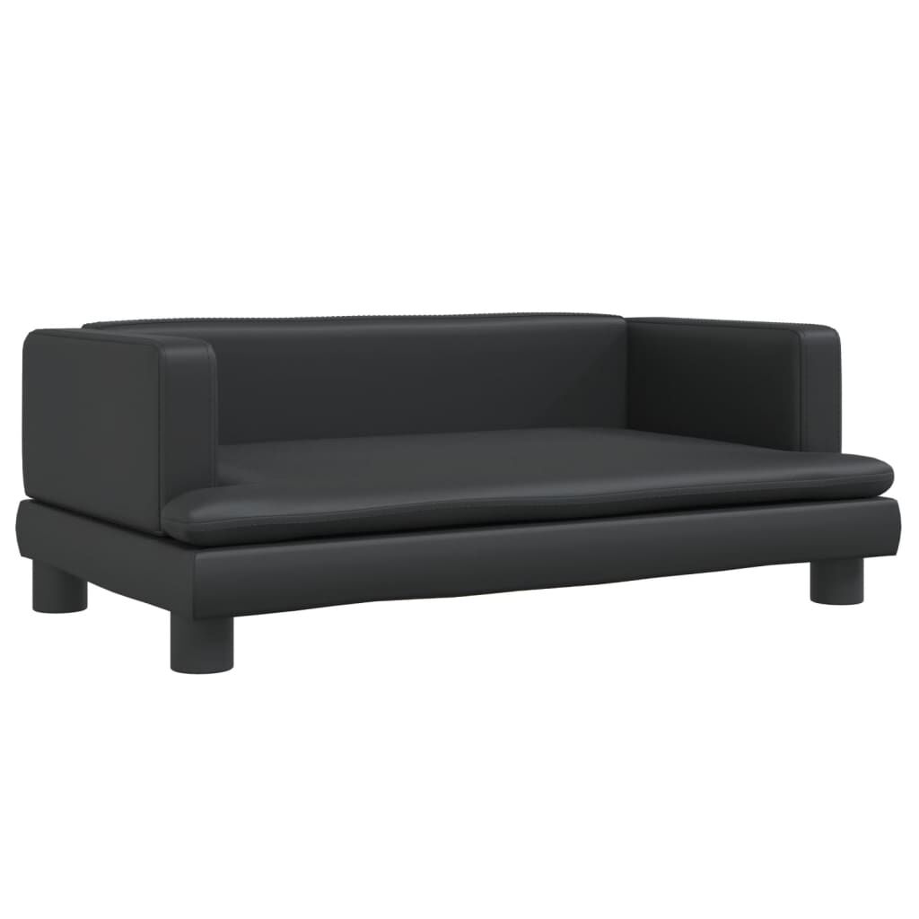 vidaXL Καναπές Παιδικός Μαύρος 80 x 45 x 30 εκ. από Συνθετικό Δέρμα