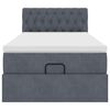 vidaXL Οθωμανικό κρεβάτι με στρώμα σκούρο γκρι 90x200cm Velvet