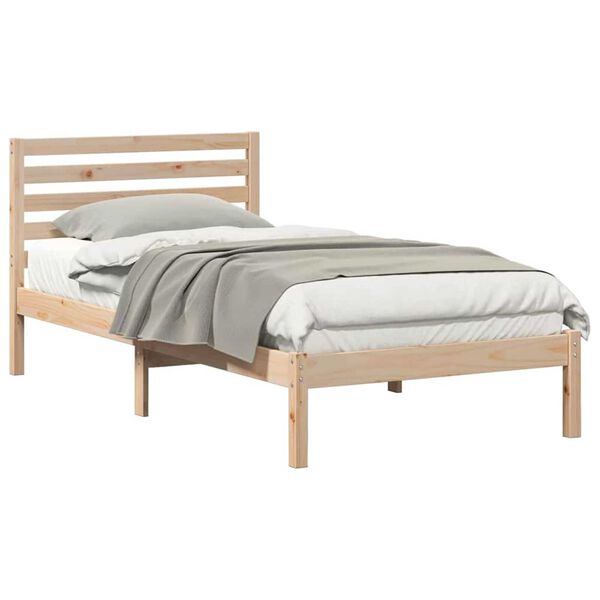 vidaXL Σκελετός Κρεβατιού Καφέ 100 x 200 cm Μασίφ ξύλο πεύκου