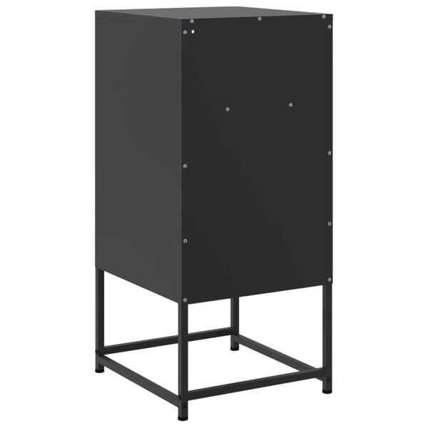 vidaXL Κομοδίνο Μαύρο 36x39x78 εκ. από Χάλυβα