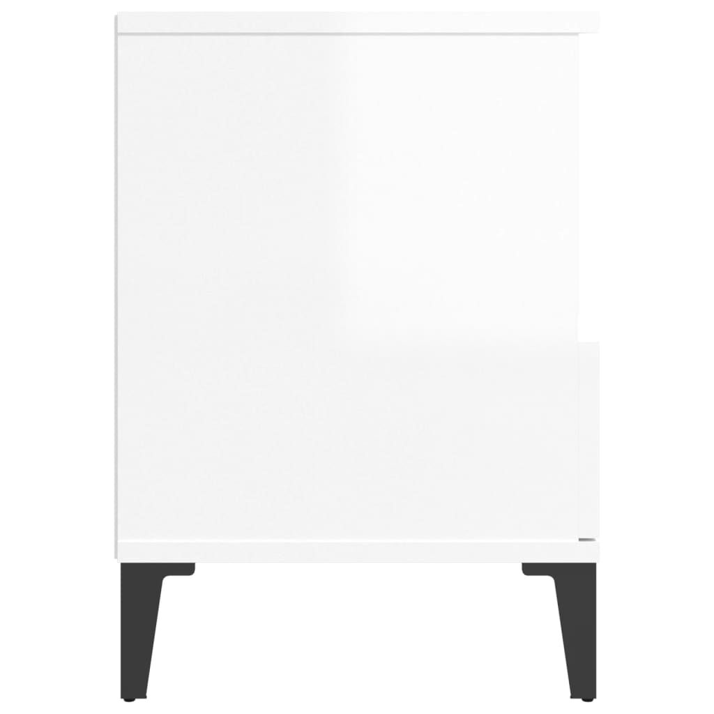 vidaXL Κομοδίνα Γυαλιστερό Λευκό 40x35x50 εκ.