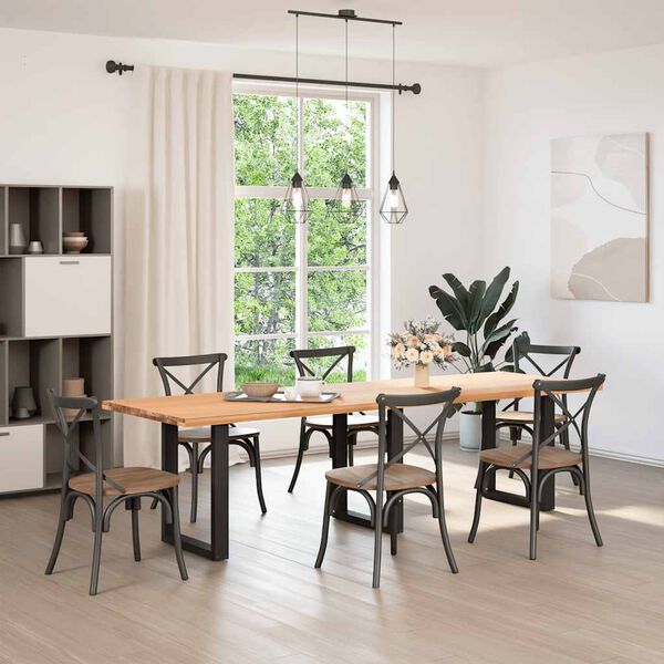 vidaXL Πόδια Τραπεζαρίας σε Σχήμα U 3 τεμ. Μαύρο 70x(72-73) εκ. Ατσάλι