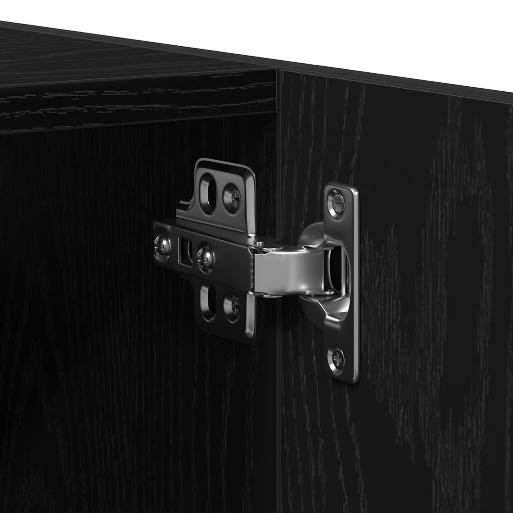 vidaXL Ντουλάπι Τοίχου Μπάνιου Μαύρη Δρυς 30x30x80 εκ, Κατασκευασμένο από Ξύλο