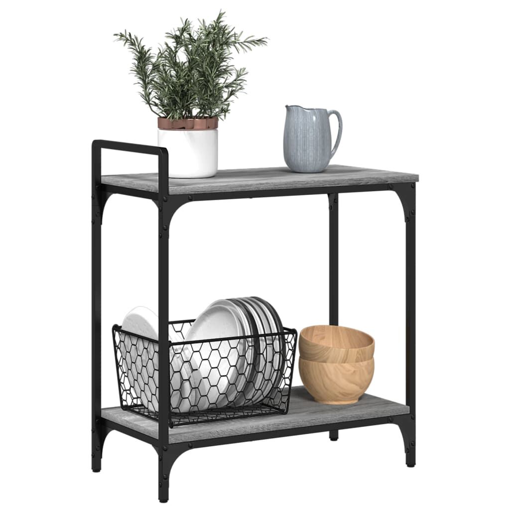 vidaXL Τρόλεϊ Κουζίνας Sonoma Γκρι 60,5x31x72,5 εκ. Επεξεργασμένο Ξύλο