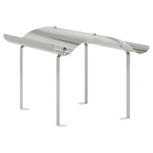 vidaXL Καπέλο τζακιού Ασημί 59.5 x 50 x 36.5 cm Ανοξείδωτο ατσάλι