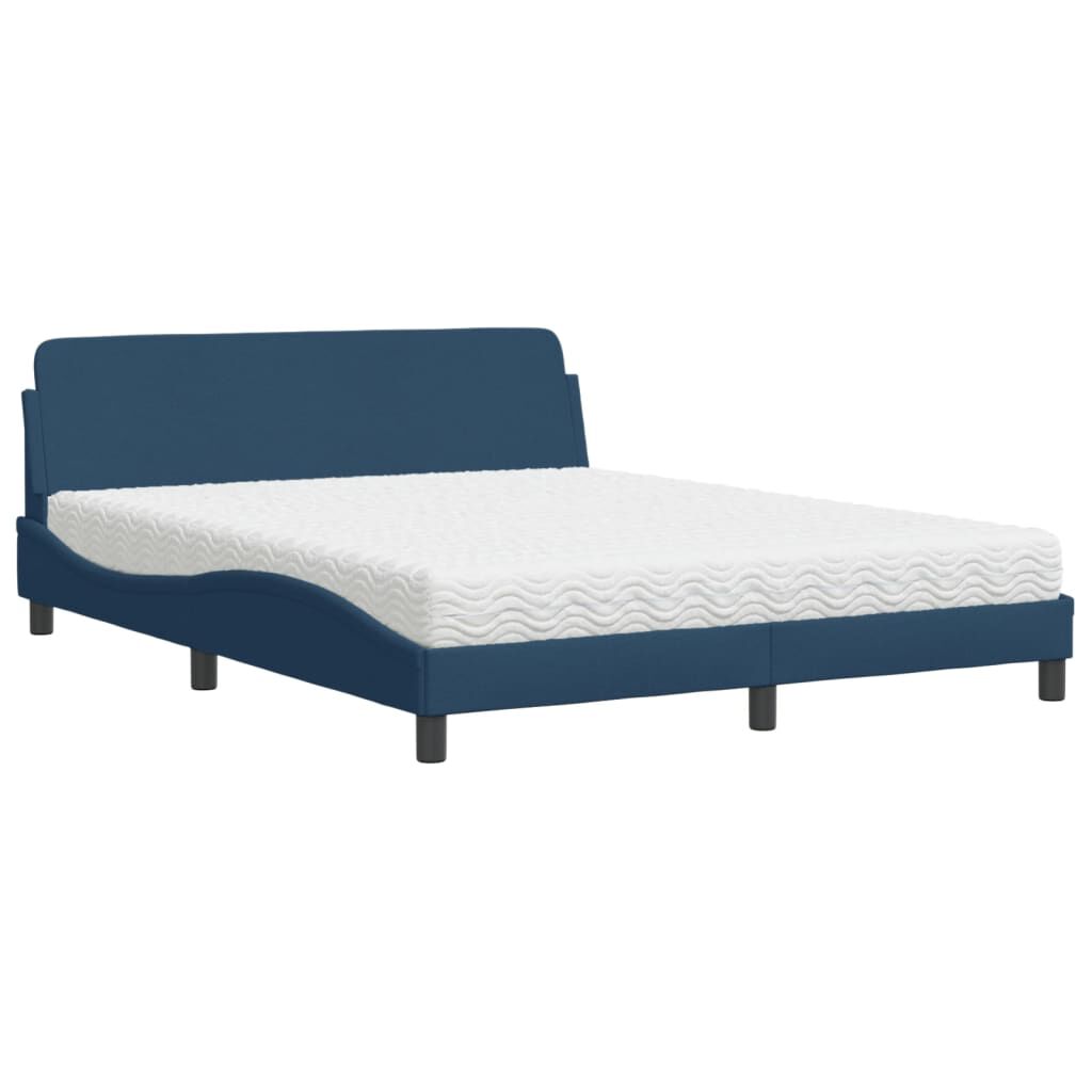 vidaXL Κρεβάτι Μπλε 160x200 εκ. Υφασμάτινο