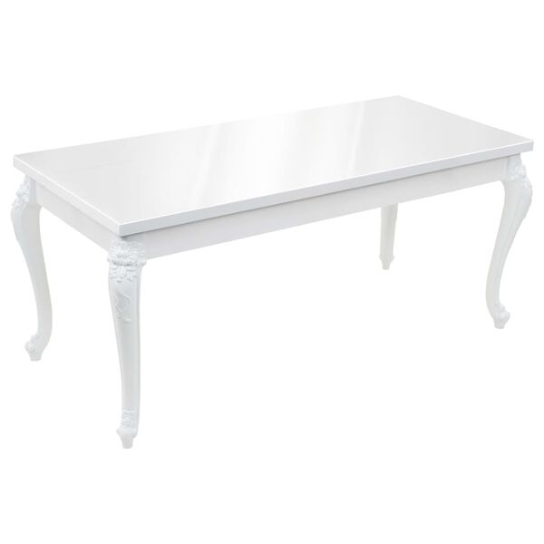 vidaXL Τραπεζαρία Γυαλιστερή Λευκή 179 x 89 x 81 εκ.