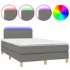 vidaXL Κρεβάτι Boxspring με Στρώμα & LED Σκ.Γκρι 120x200 εκ Υφασμάτινο