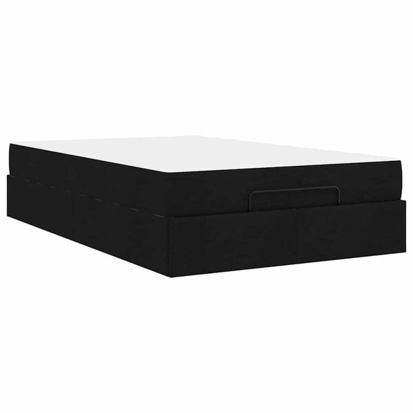 vidaXL Σκελετός Κρεβατιού με στρώμα Μαύρο 120 x 200 cm ύφασμα