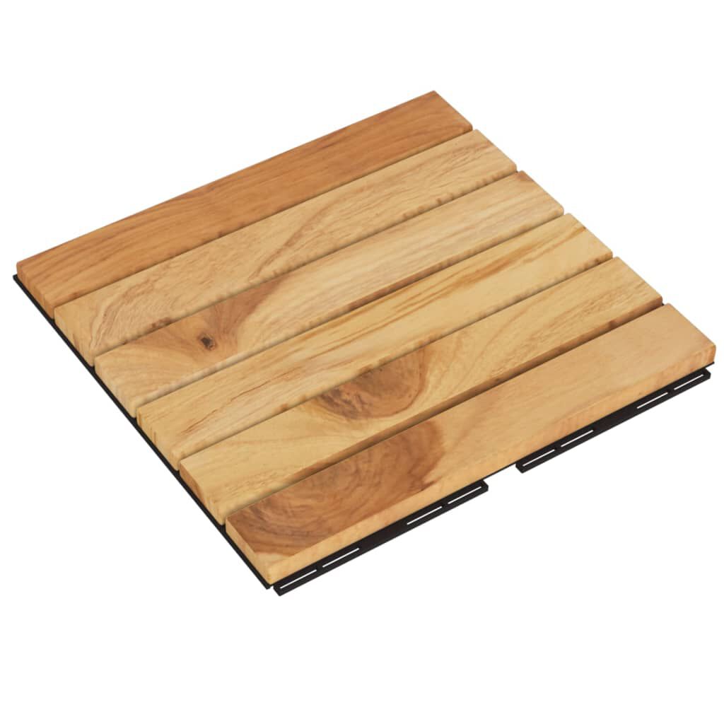 vidaXL Πλακάκια Deck Κάθετο Σχέδιο 10 τεμ. 30x30 εκ. Μασίφ Ξύλο Teak