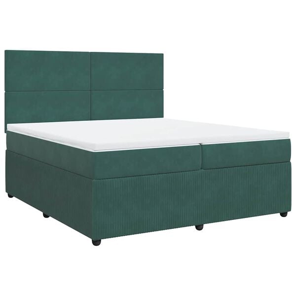 vidaXL &Kappa;&rho;&epsilon;&beta;ά&tau;&iota; Boxspring &mu;&epsilon; &Sigma;&tau;&rho;ώ&mu;&alpha; &Sigma;&kappa;&omicron;ύ&rho;&omicron; &Pi;&rho;ά&sigma;&iota;&nu;&omicron; 200x200&epsilon;&kappa;. &Beta;&epsilon;&lambda;&omicron;ύ&delta;&iota;&nu;&omicron;