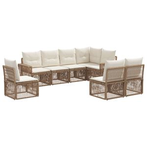 vidaXL &Sigma;&epsilon;&tau; &Kappa;&alpha;&nu;&alpha;&pi;έ &Kappa;ή&pi;&omicron;&upsilon; 8 pcs &Mu;&pi;&epsilon;&zeta; &kappa;&alpha;&iota; &Kappa;&rho;έ&mu; &sigma;&upsilon;&nu;&theta;&epsilon;&tau;&iota;&kappa;ό &rho;&alpha;&tau;ά&nu;