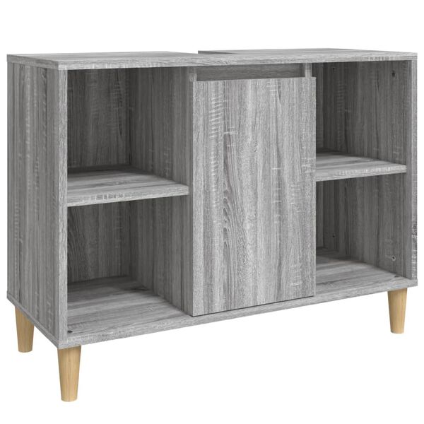 vidaXL Ντουλάπι Νιπτήρα Γκρι Sonoma 80 x 33 x 60εκ. Επεξεργασμένο Ξύλο