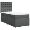 vidaXL Κρεβάτι Boxspring με Στρώμα Σκούρο Γκρι 90x190 εκ. Υφασμάτινο
