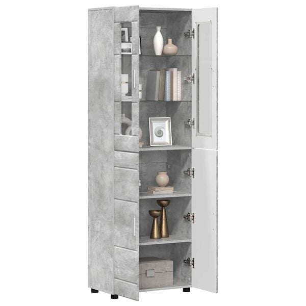 vidaXL Highboard &mu;&epsilon; &rho;ά&phi;&iota; FLORIN &Sigma;&kappa;&upsilon;&rho;ό&delta;&epsilon;&mu;&alpha; &Gamma;&kappa;&rho;&iota; 60 x 35 x 182 &epsilon;&kappa;.