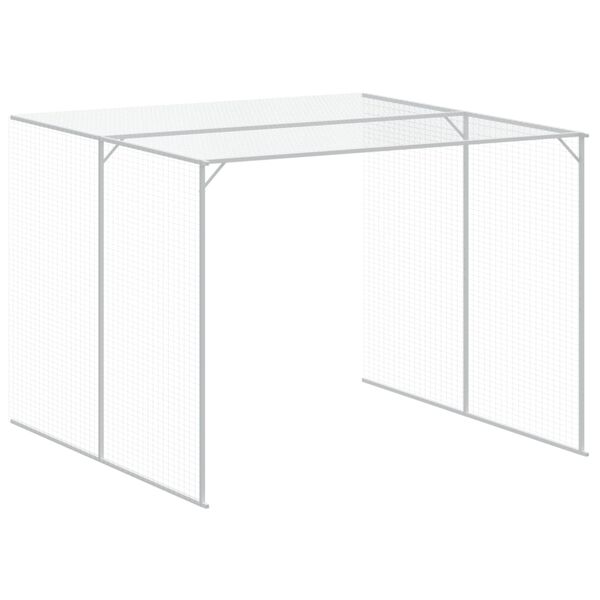 vidaXL Σπιτάκι Σκύλου με Αυλή Ανθρακί 214x457x181 εκ. Γαλβαν. Χάλυβας