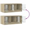 vidaXL Τραπεζάκι Σαλονιού Sonoma Δρυς 102x50x42 εκ. με Γυάλινες Πόρτες