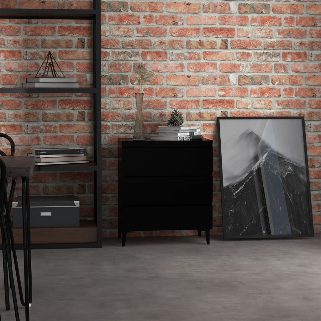vidaXL Συρταριέρα Μαύρη 60 x 35 x 69 εκ. από Μοριοσανίδα