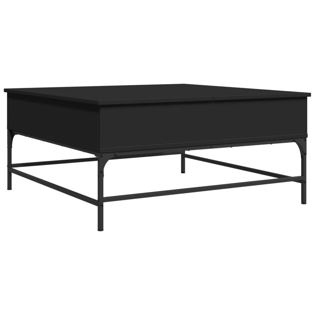 vidaXL Τραπεζάκι Σαλονιού Μαύρο 95x95x45εκ. Επεξεργασμένο Ξύλο+Μέταλλο
