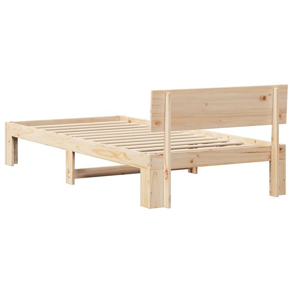 vidaXL Σκελετός Κρεβατιού Καφέ 90 x 200 cm Μασίφ ξύλο πεύκου