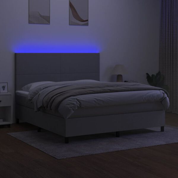 vidaXL &Kappa;&rho;&epsilon;&beta;ά&tau;&iota; Boxspring &mu;&epsilon; &Sigma;&tau;&rho;ώ&mu;&alpha; & LED &Alpha;&nu;.&Gamma;&kappa;&rho;&iota; 180x200&epsilon;&kappa;. &Upsilon;&phi;&alpha;&sigma;&mu;ά&tau;&iota;&nu;&omicron;