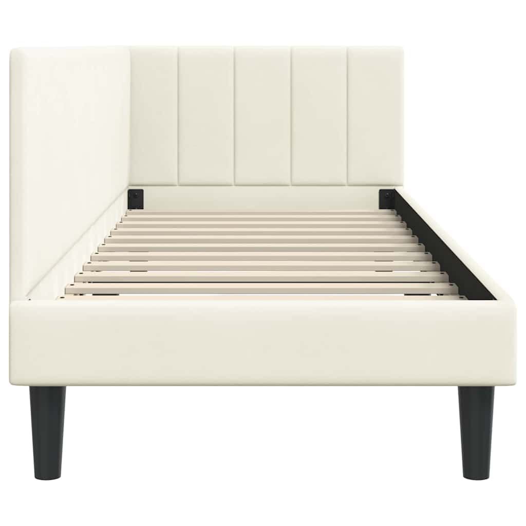 vidaXL Κρεβάτι Γωνίας με κεφαλάρι Κρεμ 80 x 200 cm Βελούδο