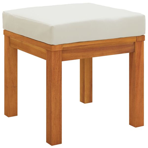 vidaXL Σκαμπό Κήπου 2 τεμ. 40x40x42 εκ Μασίφ Ξύλο Ακακίας με Μαξιλάρια